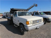 (DMV) 1990 Ford F-Super Duty Dump Truck