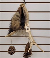 Antler Dream Catcher w/ Paws, Tail and  Feathers