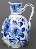 Delft Blue & White Porcelain Pitcher, 1960s