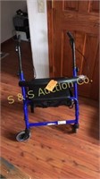 Steel Folding adult rollator walker with brakes