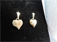 14K Gold Heart Shaped Earrings