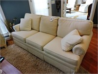 Ethan Allen Cream/White Cloth Sofa