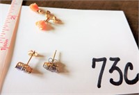14k Yellow Gold PIerced Earrings