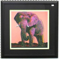 Elephant print plate signed by Andy Warhol