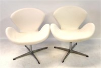 Pair Mid Century Style Vinyl chairs