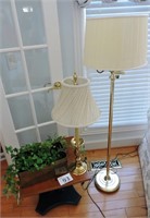 Table Lamp, Floor Lamp and Container with Ivy