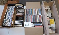 3 Boxes of Various CD's & 1 Box Cassette Tapes