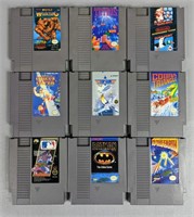 Nine Vintage NES Game Cartridges