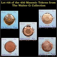 Lot #18 of the 450 Masonic Tokens from The Walter
