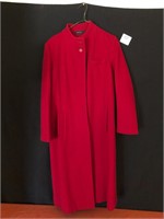 100% Wool Ladies Long Red Coat