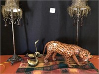 BIG Cat, Brass Swan, Table Cloth, Lamps