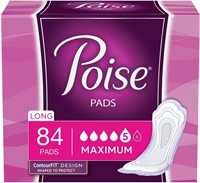 Poise Incontinence Pads for Women, Maxi Absrb 84ct