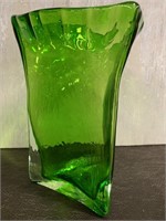 Unique Style Green Glass Art Deco Vase