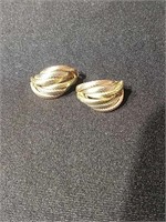 14K Tri Gold Earrings