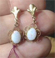 14 K Gold & Opal Earrings