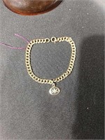 Gold Plate Bracelet w/ 10K Gold Pendant