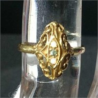 14k Gold Opal & Topaz Ring