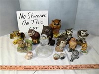 15pc Mid Century Owl Miniature Collection