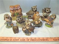 Mid Century Owl Figurine Collection - 9pc