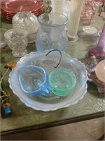5 Pcs Opalescent, Blue & EAPG Glassware
