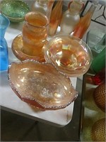 5 Pcs Marigold Carnival Glass