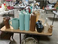Group Pottery Bottles, Pitcher & Jug