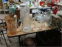 4 Carnival, Crystal & Pressed Glass Pitchers