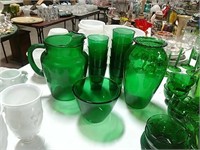 Achor Hocking Forest Green Glass Lot