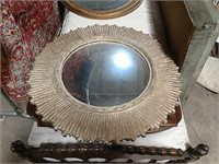 Round Wooden Retro Convex Mirror