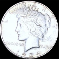 1934-D Silver Peace Dollar XF