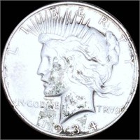 1934-D Silver Peace Dollar ABOUT UNCIRCULATED