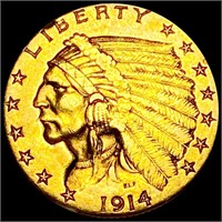 1914-D $2.50 Gold Quarter Eagle CLOSELY UNC