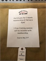 Harvey's gym 1 month free membership