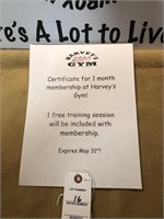 Harvey's gym 1 month free membership