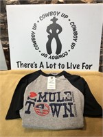 Muletown tee gray/navy Adult M