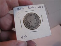 1907 Barber Quarter VG