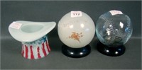 Three Piece Glass Bank/ Candy Container Lot