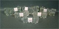 Six Crystal Railroad Locomotive Candy Containers