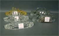 Five Pc Battleships Glass Candy Container Lot