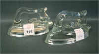 Two Crystal Flat Iron Candy Containers
