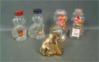 Lot of Five Sitting Dog Candy Containers