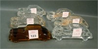 Lot of 6  "Sedan" Glass Candy Containers