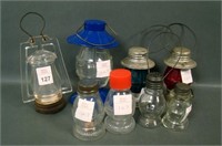 8 Piece Lantern Glass Candy Containers Lot