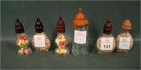 6 Pc Crystal Baby Bottle Glass Candy Containers