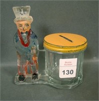 L.E. Smith Uncle Sam Glass Candy Container