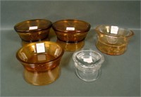5 Pc Military Hat Glass Candy Containers