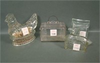 Lot of 4 Crystal Candy Containers