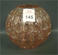 Dugan Frit Marigold /Lustre Honeycomb Rose Bowl