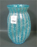 Dugan Frit Lt Aqua Tri Cornered Flaared Vase