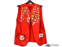 Red Korein Shriner Mason Vest w/ Misc. Lapel Pins